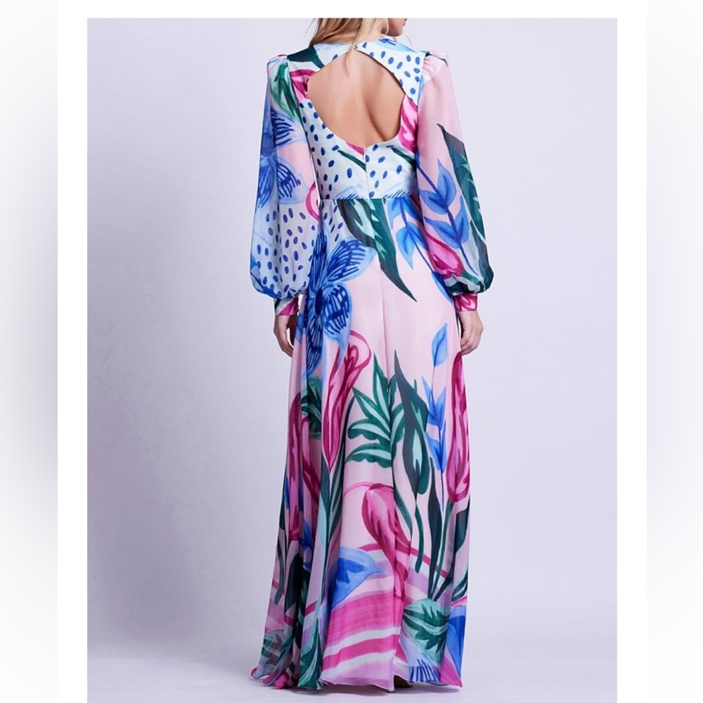 PatBO Nova Flora Deep V Maxi Dress - Picture 4 of 10